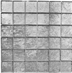 Mosaïque en verre argenté Carreau de mosaïque structurée Carrelage mural de cuisine MOS123-8SB26