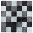 Carreau de mosaïque Mosaïque de verre argenté gris noir structure métal optique MOS126-1704