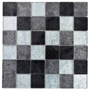 Carreau de mosaïque Mosaïque de verre argenté gris noir structure métal optique MOS126-1784