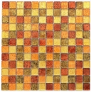 Mosaïque de verre or orange Carreau de mosaïque Structure Miroir de carrelage Cuisine Paroi de douche MOS120-7414