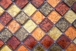 Motif manuel Carreau de mosaïque de verre translucide Crystal or orange structure MOS120-07814_m