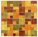 Mosaïque de verre or Carreau de mosaïque Combinaison orange Structure Carrelage cuisine Paroi de douche MOS88-07814