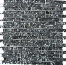 Mosaïque de verre Baguettes Carreaux de mosaïque gris anthracite noir MOS87-MV718