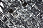 Échantillon manuel Carreau de mosaïque Translucide noir composite Mosaïque de verre Crystal noir pierre MOS87-MV718_m