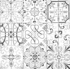 Mosaïque de verre Rétro Vintage Carrelage blanc gris Mur de cuisine MOS68-Retro-G