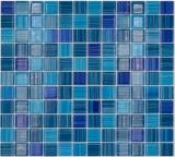 Mosaïque de verre Trait turquoise bleu Mosaïque de piscine MOS64-0409