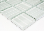 Échantillon manuel Carreau de mosaïque Translucide blanc Mosaïque de verre Crystal Hologram Code-barres blanc MOS110-0104_m