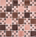 Carreau de mosaïque translucide bordeaux combinaison mosaïque de verre Crystal Bordeaux Bordeaux bordeaux mat MOS78-1304_f | 10 tapis de mosaïque