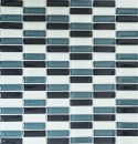 Mosaïque de verre Baguettes Carreaux de mosaïque blanc gris noir SALLE DE BAINS WC CUISINE MUR MOS77-0204