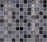 Mosaïque Carreaux Mosaïque de verre gris anthracite noir SALLE DE BAINS WC cuisine MUR Plaque de mosaïque MOS62-0208