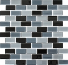 Composé Carreaux de mosaïque gris anthracite noir Brick Mosaïque de verre SALLE DE BAIN WC CUISINE MUR MOS66-0208