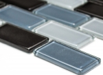 Échantillon manuel Carreau de mosaïque Translucide noir Brick Mosaïque de verre Crystal noir MOS66-0208_m