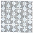 Mosaïque de verre Carreaux de mosaïque 3D gris Grey Dot Design BAD WC cuisine MUR MOS68-0215