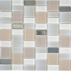 Mosaïque de verre Carrelage cream beige perl combinaison irisée MOS68-0136P