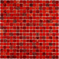 Mosaïque de verre Carreau de mosaïque rouge Résine rouge foncé BAD WC Carreau de cuisine MUR Carrelage - MOS92-0904