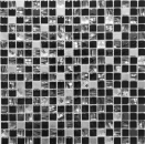 Mosaïque de verre Pierre naturelle Carreau de mosaïque Acier inoxydable noir Carreau de cuisine Salle de bain - MOS92-0304