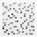 Mosaïque de verre Carreau de mosaïque en acier inoxydable blanc Carrelage de cuisine Carrelage de salle de bain - MOS92-0107