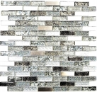 Mosaïque de verre Bâtonnets Carreaux de mosaïque Acier inoxydable paillettes argent gris anthracite noir MOS87-IL017