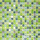 Mosaïque de verre Carreau de mosaïque Acier inoxydable vert lime argent scintillant Protection contre les éclaboussures Revêtement mural salle de bain - MOS92-0506