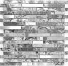 Mosaïque de verre Pierre naturelle Bâtons de marbre Carreau de mosaïque Acier inoxydable gris anthracite argent Protection anti-éclaboussures Carreau mural WC - MOS87-MV778