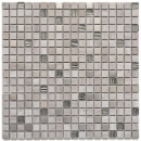 Mosaïque de verre Pierre naturelle Carreau de mosaïque Acier inoxydable gris blanc beige argent Marbre Carrelage salle de bain - MOS92-2002