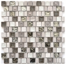 Carreau de mosaïque Translucent Resin Céramique grès cérame gris blanc Multiformat Mosaïque de verre Crystal Stein Resin Céramique wood white MOS82-2002_f