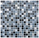 Mosaïque de verre Pierre naturelle Carreau de mosaïque Acier inoxydable noir anthracite gris foncé argent Carreau de cuisine - MOS92-0203