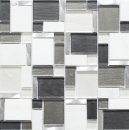 Pierre naturelle Mosaïque de verre Carreaux de mosaïque aluminium blanc anthracite gris boue Carreaux muraux salle de bain - MOS49-FK02