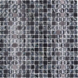 Mosaïque de verre Pierre naturelle Carreau de mosaïque noir Verre brisé Marbre Dos de cuisine - MOS92-1028