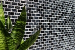 Motif manuel Carreau de mosaïque Translucide noir Brick Mosaïque de verre Crystal Pierre noire MOS87-b1128_m