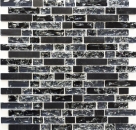 Mosaïque de verre Pierre naturelle bâtonnets Carreau de mosaïque noir clair noir graphite verre cassé Carreau mural cuisine salle de bain WC - MOS87-v1328