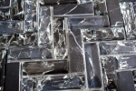 Motif main Carreau de mosaïque Translucide noir Chevron Mosaïque de verre Crystal Pierre noire MOS87HB-0328_m