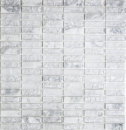 Plaquette Rectangle Carreaux Mosaïque de verre blanc Mosaïque de cassure Marbre Pierre naturelle Dos de cuisine - MOS87-s1211