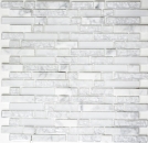 Mosaïque de verre Baguettes de pierre naturelle Carreaux de mosaïque blanc clair aspect carrare Carreau de mur Carreau de cuisine Carreau de salle de bain WC - MOS87-V1311