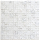 Pierre naturelle Mosaïque de verre Marbre Carreaux de mosaïque blanc gris clair aspect carrara Carrelage en verre brisé mur salle de bain cuisine - MOS87-v1411