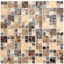 Carreau de mosaïque translucide brun foncé combinaison mosaïque de verre Crystal pierre emperador foncé MOS87-K1455_f