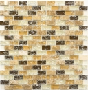 Mosaïque baguettes composite pierre naturelle carreau de mosaïque beige clair brun Brick mosaïque de verre verre cassé marbre dosseret cuisine salle de bain WC - MOS87-B1153