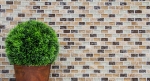 Motif manuel Carreau de mosaïque Translucide beige clair Brick Mosaïque de verre Crystal Pierre emperador claire MOS87-B1153_m