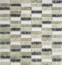 Plaquette Rectangle Mosaïque de verre Vert gris clair Verre cassé Marbre PierreCarreaux de cuisine Salle de bain - MOS87-S1252