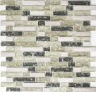 Mosaïque de verre Pierre naturelle bâtonnets Carreau de mosaïque gris-vert gris clair anthracite verre brisé Carreau mural cuisine salle de bain WC - MOS87-V1352