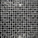 Mosaïque de verre Pierre naturelle Carreau de mosaïque gris foncé noir Verre laiteux Relief Marbre carreaux - MOS83-HQ19