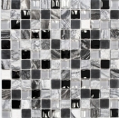 Pierre naturelle Rustique Carreau de mosaïque Mosaïque de verre gris noir argenté anthracite blanc Carrelage mur cuisine WC - MOS83-HQ24