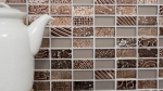 Motif manuel Carreau de mosaïque Translucide brun Rectangle Mosaïque de verre Crystal Pierre Retro brun MOS83-CRS6_m