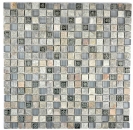 Mosaïque de verre Pierre naturelle Carreau de mosaïque gris anthracite beige Résine Quartzite Mur de cuisine Carreau de salle de bain - MOS92-02M7