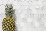 Échantillon manuel Carreau de mosaïque Translucide blanc Hexagone Mosaïque de verre Crystal Pierre 3D blanc MOS11D-HXN11_m