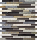 Mosaïque de verre Pierre naturelle Bâtons Carreaux de mosaïque beige marron gris noir anthracite Carrelage mural - MOS86-0206