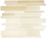 Mosaïque de verre Pierre naturelle Carreaux de mosaïque composite Bâtons beige clair crème ivoire Carreaux de parement mural Carreaux de cuisine - MOS67-GV14
