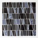 Pierre naturelle Mosaïque de verre Marbre Carreaux de mosaïque acier inoxydable noir anthracite gris foncé Carrelage cuisine mur - MOS87-0107