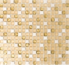 Mosaïque de verre Pierre naturelle Carreau de mosaïque blanc mat or crème verre laiteux Carrelage cuisine - MOS92-1201