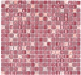 Mosaïque de verre Pierre naturelle Carreau de mosaïque Marbre rose rose Bain WC Cuisine MUR Carrelage - MOS92-1002